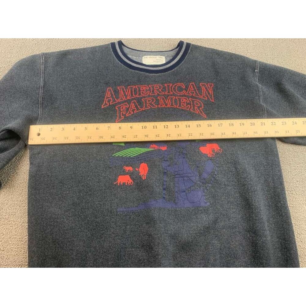 The Vintage Twin Graphic Sweatshirt Medium American Farmer Crewneck Real Vintage - Picture 6 of 8